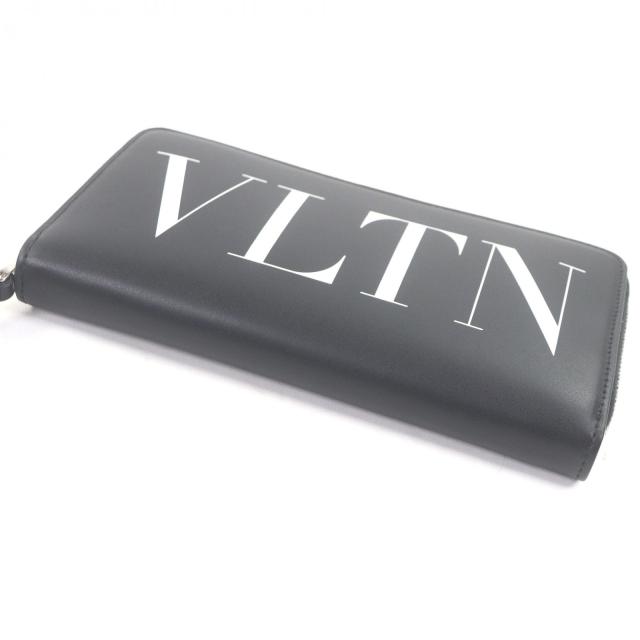 極美品□ヴァレンティノガラヴァーニ 1Y2P0570LVN レザー VLTNロゴ ロックスタッズ付きZIP ラウンドファスナー 長財布 黒 イタリア製_3