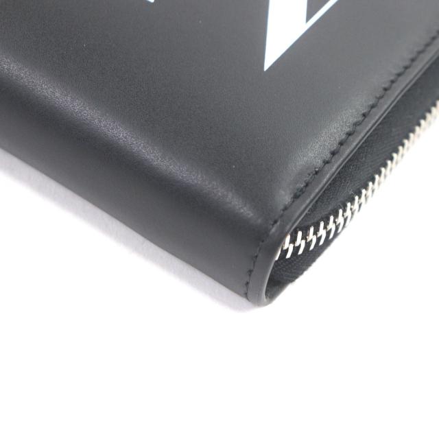 極美品□ヴァレンティノガラヴァーニ 1Y2P0570LVN レザー VLTNロゴ ロックスタッズ付きZIP ラウンドファスナー 長財布 黒 イタリア製_5