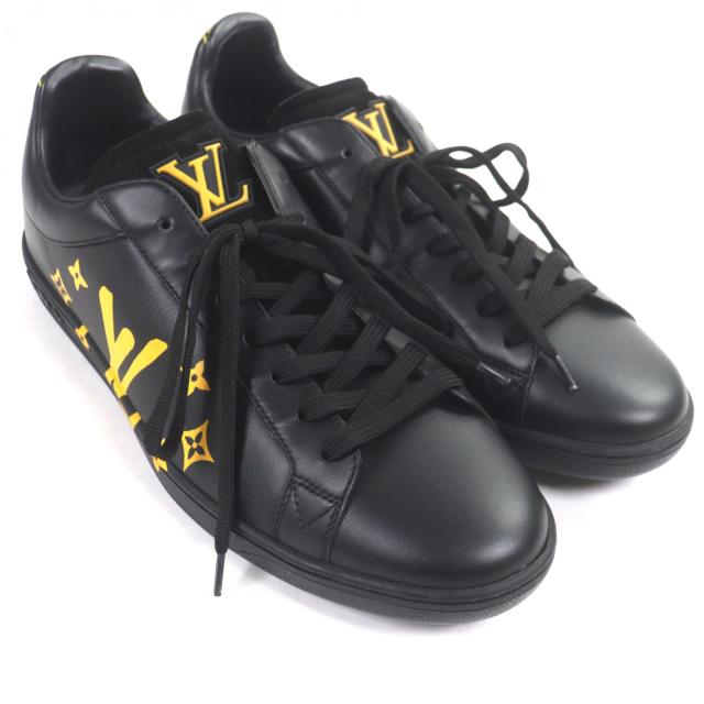 極美品▼LOUIS VUITTON ルイヴィトン 2021年製 1A9JD4 サモトラケライン ルクセンブルグ レザー ローカットスニーカー ブラック 8.5_2