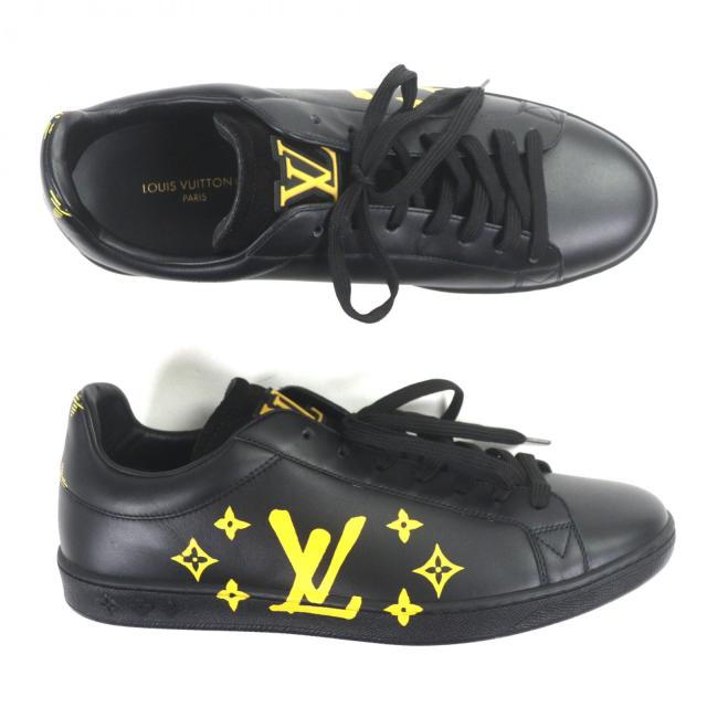 極美品▼LOUIS VUITTON ルイヴィトン 2021年製 1A9JD4 サモトラケライン ルクセンブルグ レザー ローカットスニーカー ブラック 8.5_5
