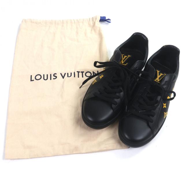極美品▼LOUIS VUITTON ルイヴィトン 2021年製 1A9JD4 サモトラケライン ルクセンブルグ レザー ローカットスニーカー ブラック 8.5_1