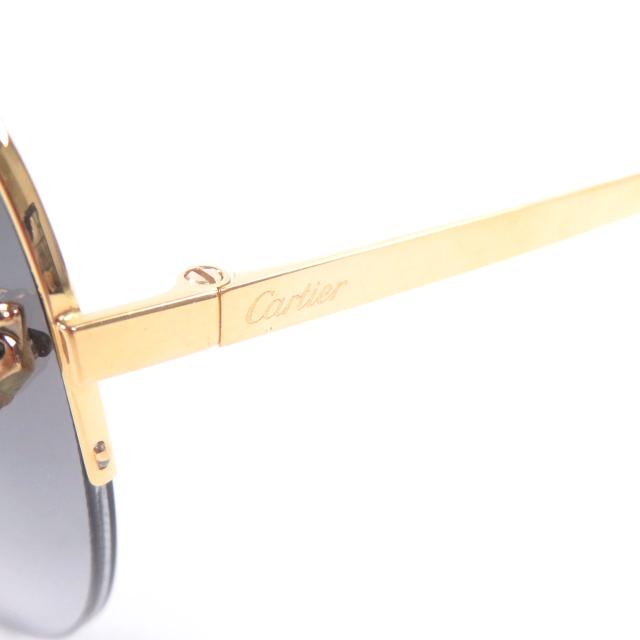 美品□Cartier カルティエ パンテール ドゥ カルティエ ティアドロップ アビエーターサングラス ゴールド グレー 60□13 フランス製_7
