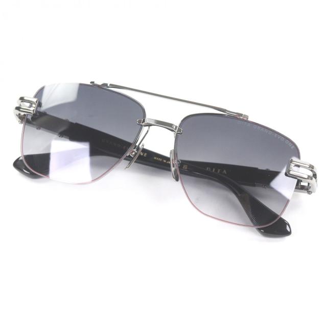 未使用品□DITA ディータ DTS138-A-03 GRAND-EVO ONE ツーブリッジ サングラス シルバー ブラック 57□16-145 度入 日本製