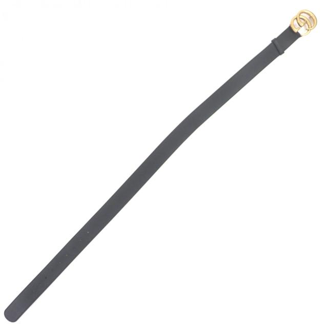 美品▼GUCCI グッチ 400593 ダブルG ワイドベルト レザー GGマーモントバックル ブラック ゴールド金具 90・36 保存袋付き 伊製 メンズ_7
