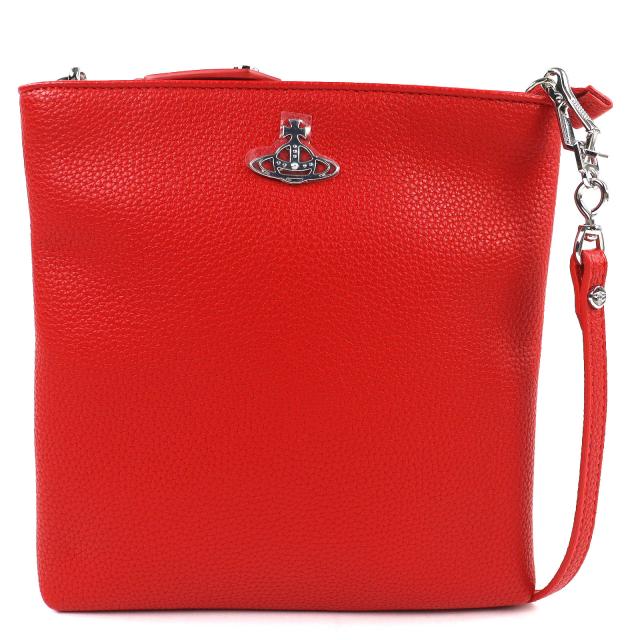 美品△Vivienne Westwood ヴィヴィアンウエストウッド 51160010 ジョアンナ ニュースクエア クロスボディ オーブ ショルダーバッグ 赤
