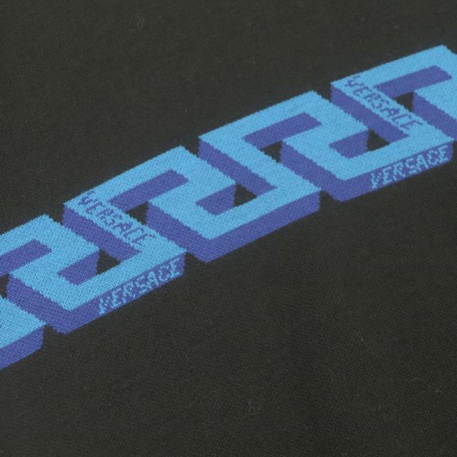 【ドンドン見直し】美品▼VERSACE ヴェルサーチ 2021年製 1003703 ウール ロゴ プルオーバー ニットセーター ブラック 48 正規品 メンズ_3