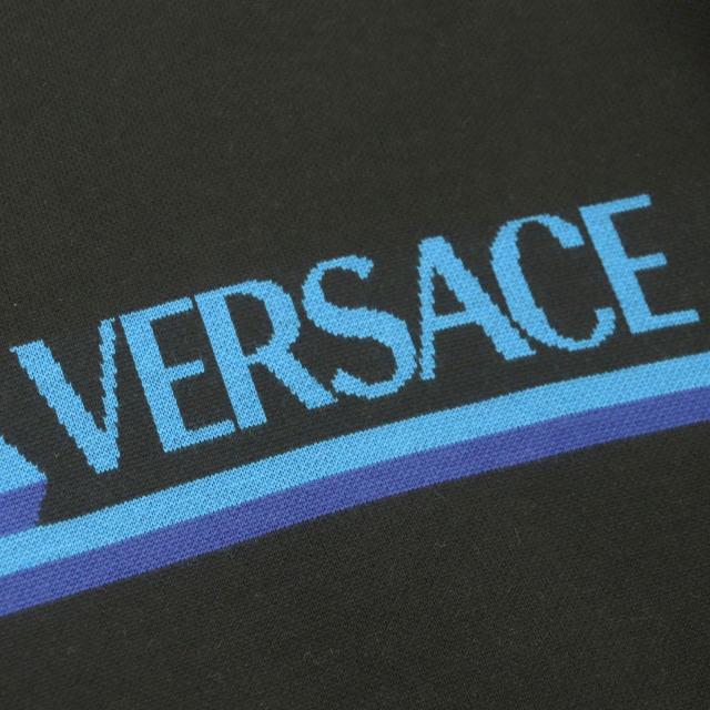 【ドンドン見直し】美品▼VERSACE ヴェルサーチ 2021年製 1003703 ウール ロゴ プルオーバー ニットセーター ブラック 48 正規品 メンズ_4