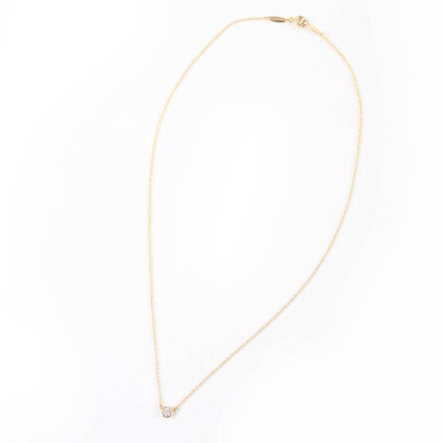 極美品☆TIFFANY&amp;Co. ティファニー バイ ザ yd シングル 金剛石 シャンデリア 750 0.12コンピュータ断層撮影法 K18/750(YG) 差しわたし約4.42粍 掛け目1.78g