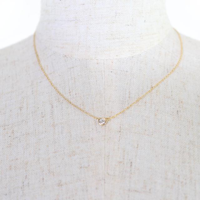 極美品☆TIFFANY&amp;Co. ティファニー バイ ザ yd シングル 金剛石 シャンデリア 750 0.12コンピュータ断層撮影法 K18/750(YG) 差しわたし約4.42粍 掛け目1.78g