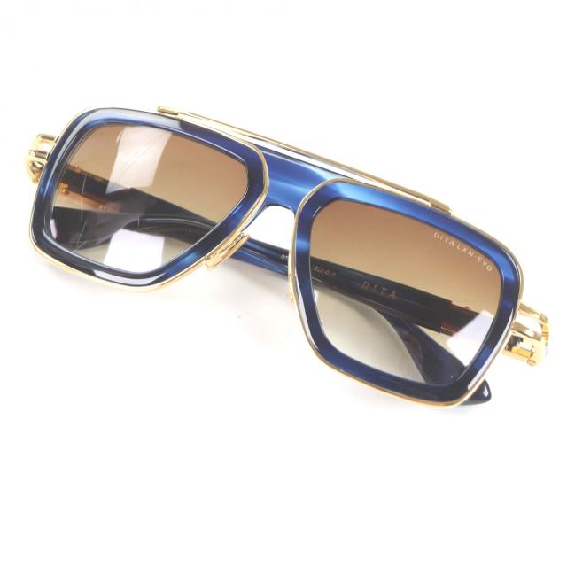極美品□DITA ディータ DTS403-A-03 LXN-EVO サングラス クリアブルー ゴールド 54□19-145 度入り ケース付 日本製 メンズ 定価169400円