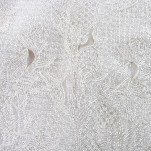 未使用品★ebure エブール 3410300236 シルク100％ オーガンジー レース ノースリーブ ロング ワンピース 36 正規品_5