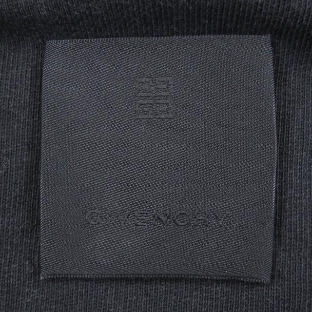 美品□GIVENCHY ジバンシィ BMJ0KE3Y9W コットン100％ デストロイ加工 ロゴプリント スウェットシャツ トレーナー ブラック XL 正規品