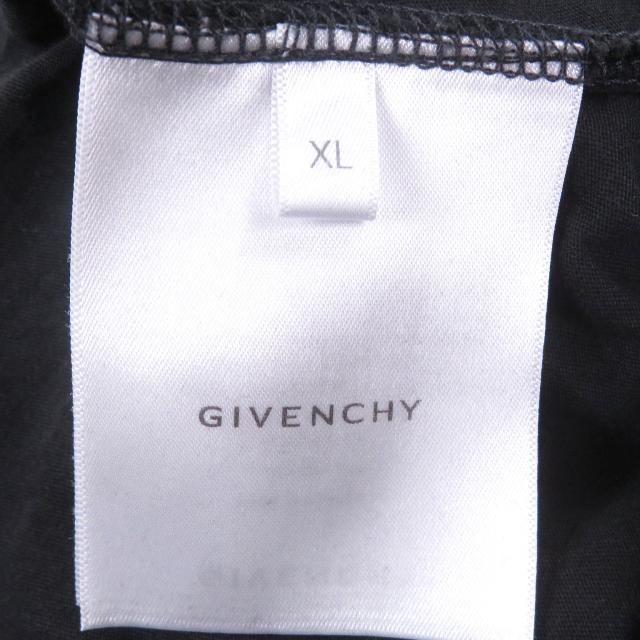 美品□GIVENCHY ジバンシィ BMJ0KE3Y9W コットン100％ デストロイ加工 ロゴプリント スウェットシャツ トレーナー ブラック XL 正規品