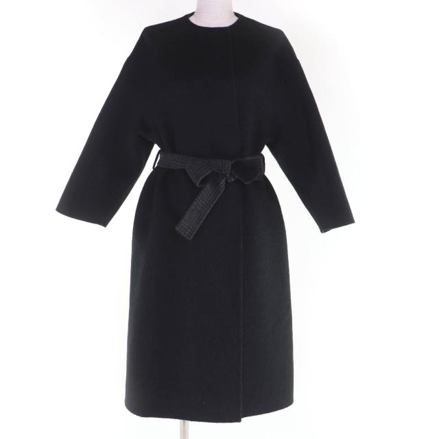 極美品☆Christian Dior クリスチャンディオール 2023年製 340M07A1539 カシミヤ シルク混 リバーシブル ベルテッドコート 40 正規品