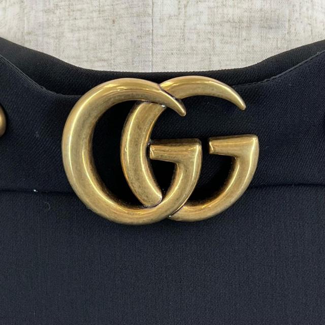 未使用品▲GUCCI グッチ 430572 ウール シルク混 GGマーモント金具 膝丈 スカート ブラック 38 イタリア製 正規品 レディース_4
