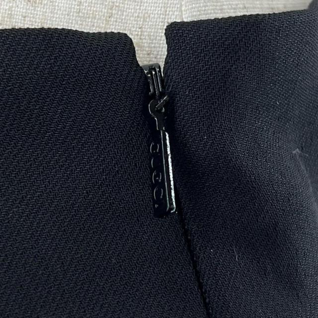 未使用品▲GUCCI グッチ 430572 ウール シルク混 GGマーモント金具 膝丈 スカート ブラック 38 イタリア製 正規品 レディース_5