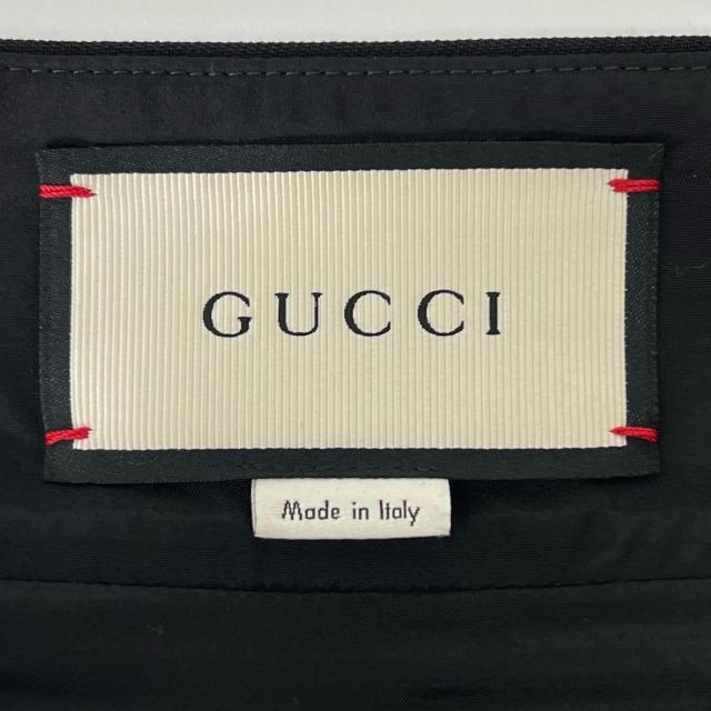 未使用品▲GUCCI グッチ 430572 ウール シルク混 GGマーモント金具 膝丈 スカート ブラック 38 イタリア製 正規品 レディース_6