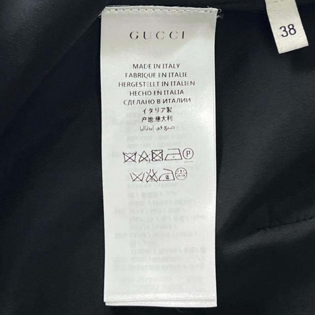 未使用品▲GUCCI グッチ 430572 ウール シルク混 GGマーモント金具 膝丈 スカート ブラック 38 イタリア製 正規品 レディース_8