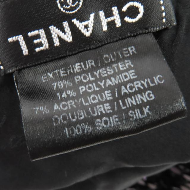美品☆CHANEL シャネル 17C ココマーク 裏地シルク100％ スパンコール ベレー帽 ブラック M フランス製 レディース_8
