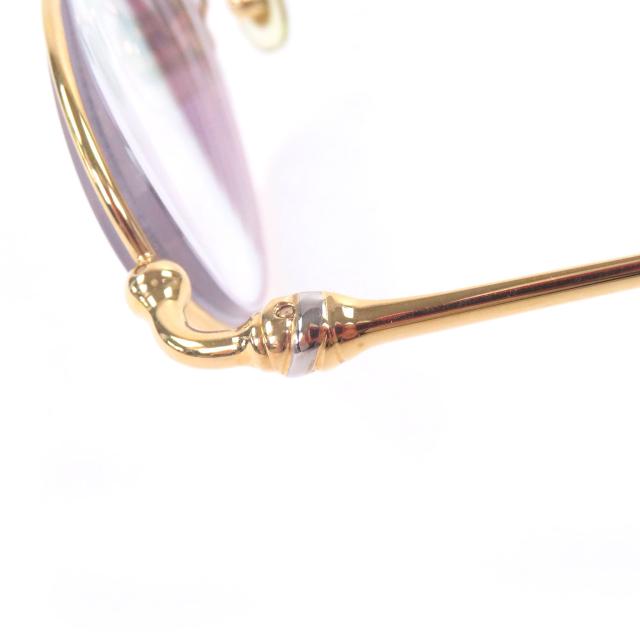 美品□Cartier カルティエ ヴィンテージ トリニティ オーバルレンズ メガネ 眼鏡 アイウェア ゴールド 49□19 度入り フランス製 メンズ_6