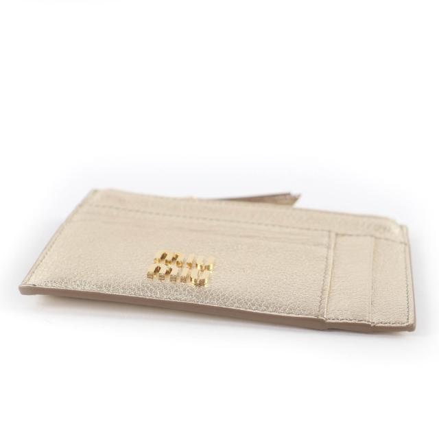 極美品☆MIUMIU ミュウミュウ ロゴ金具 レザー フラグメントケース カードケース コインケース ゴールド 箱付き イタリア製 レディース_3