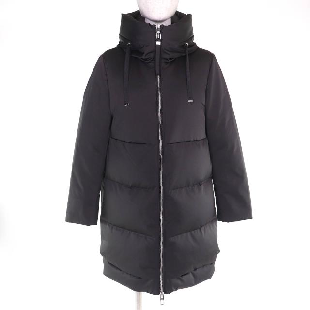 極美品△DUNO デュノ TALIA M MESTRE タリア フード付き ジップアップ ダウンコート ダークグレー系 42 正規品 レディース オススメ◎