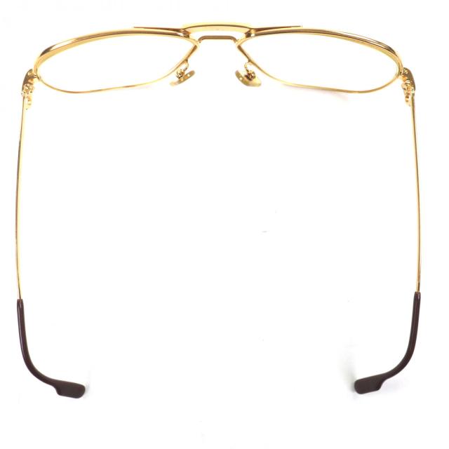 美品▼Cartier カルティエ ヴィンテージ トリニティ ツーブリッジ ロゴ金具 メガネ 眼鏡 アイウェア ゴールド ボルドー 62□14 140 度入