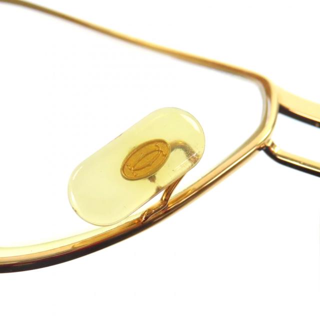 美品▼Cartier カルティエ ヴィンテージ トリニティ ツーブリッジ ロゴ金具 メガネ 眼鏡 アイウェア ゴールド ボルドー 62□14 140 度入