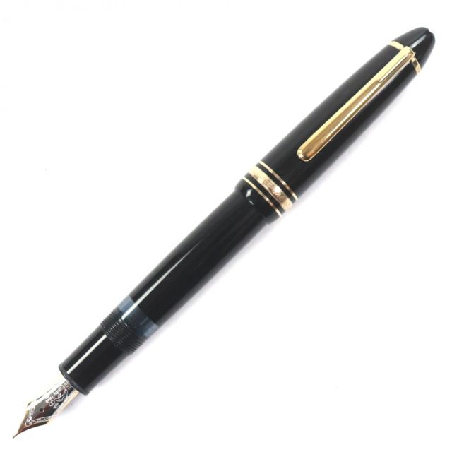 良品▼MONTBLANC モンブラン マイスターシュテュック 146 ペン先14K EFニブ ホワイトスター 万年筆 ブラック ゴールド ドイツ製 メンズ