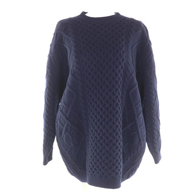 美品★Stella McCartney ステラマッカートニー 2022年製 6K0155 ウール100％ ケーブル柄 オーバーサイズ ニット 36 ハンガー付 正規品