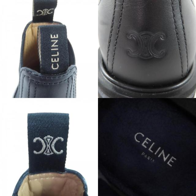 極美品★CELINE セリーヌ マーガレット チェルシーブーツ レザー トリオンフ サイドゴア ブーツ ブラック 36 保存袋付き イタリア製_8
