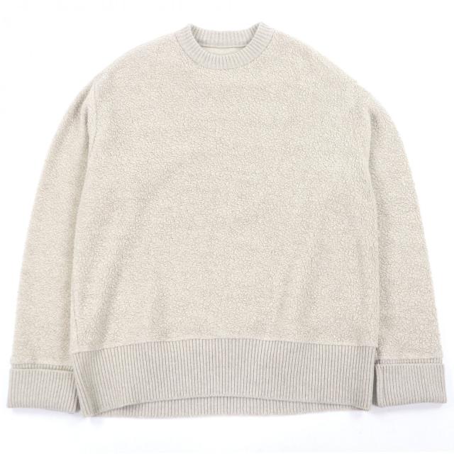 極美品□JIL SANDER+ ジルサンダープラス J47GU0008 クルーネック ボアフリースニット スウェット ベージュ M イタリア製 正規品 メンズ