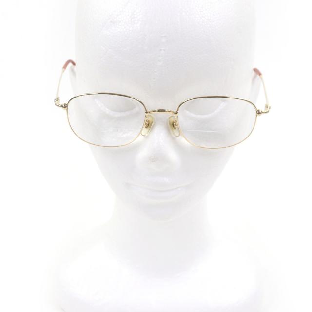 美品□Cartier カルティエ 135 トリニティ メガネ 眼鏡 アイウェア ゴールド ブラウン 53□21 度入り フランス製 メンズオススメ◎
