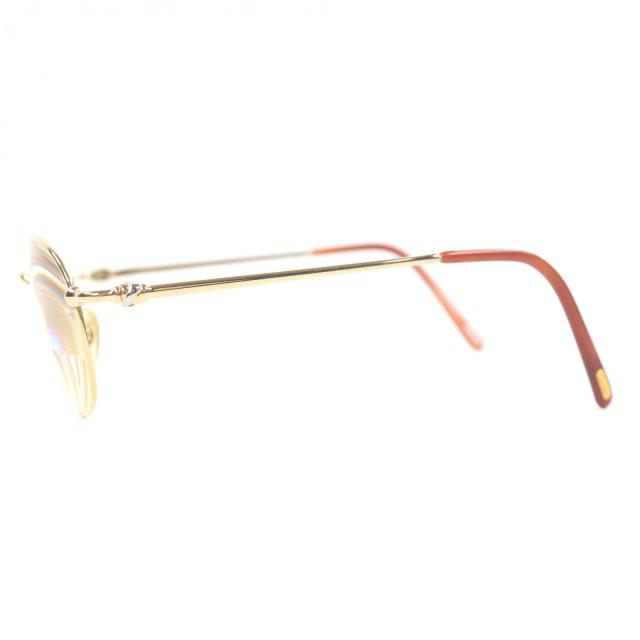 美品□Cartier カルティエ 135 トリニティ メガネ 眼鏡 アイウェア ゴールド ブラウン 53□21 度入り フランス製 メンズオススメ◎