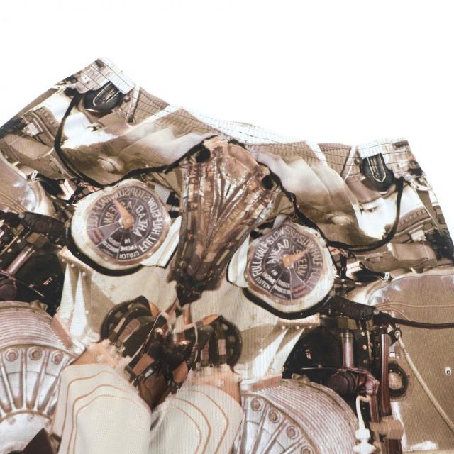 極美品□BURBERRY バーバリー 8024634 ティッシ期 プリントデザイン ロゴパッチ ハーフパンツ ショートパンツ ブラウン L 正規品 メンズ_3
