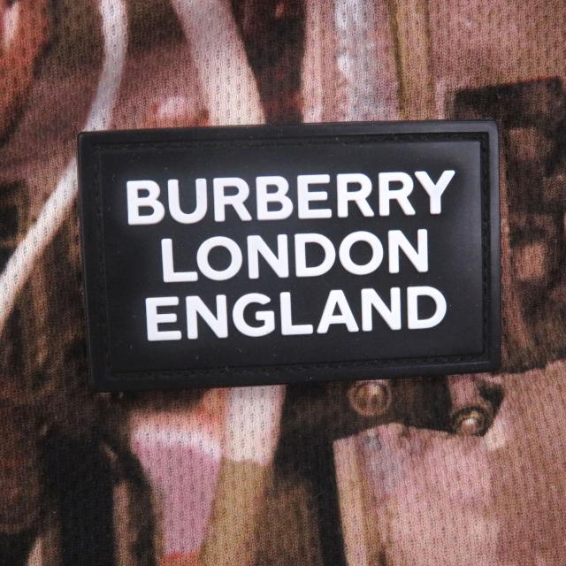 極美品□BURBERRY バーバリー 8024634 ティッシ期 プリントデザイン ロゴパッチ ハーフパンツ ショートパンツ ブラウン L 正規品 メンズ_4