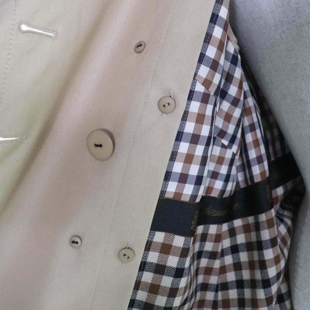 美品★Aquascutum アクアスキュータム 1571000-83 ウールライナー・ロゴボタン付 トレンチコート ベージュ 4 日本製 正規品 レディース_4