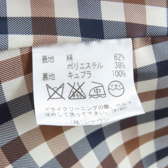 美品★Aquascutum アクアスキュータム 1571000-83 ウールライナー・ロゴボタン付 トレンチコート ベージュ 4 日本製 正規品 レディース_7