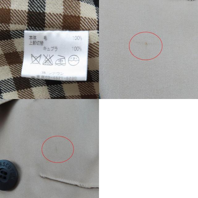 美品★Aquascutum アクアスキュータム 1571000-83 ウールライナー・ロゴボタン付 トレンチコート ベージュ 4 日本製 正規品 レディース_9