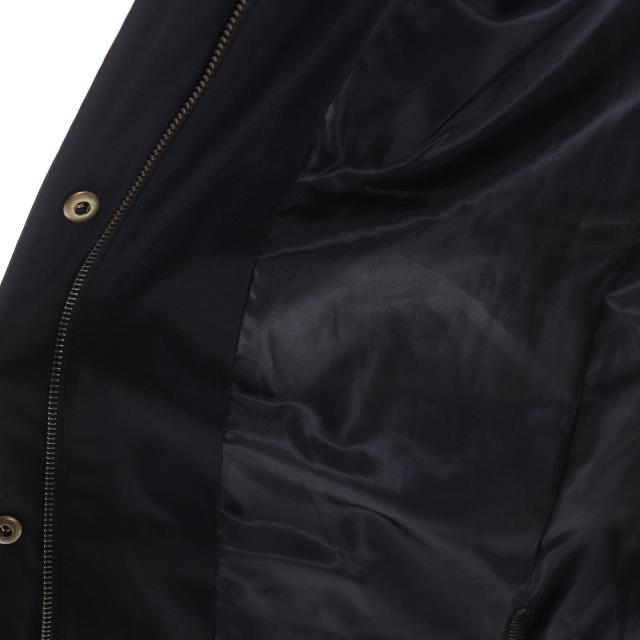 極美品△LAUREN RALPH LAUREN ローレンラルフローレン ロゴワッペン エコファー フード付き ダウンコート ブラック S 正規品 レディース_4