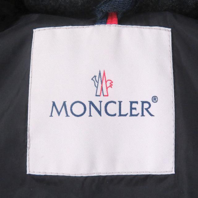 美品□MONCLER モンクレール MONTGENEVRE GIUBBOTTO ウール100％ ロゴワッペン付き フーデッド ダウンジャケット グレー 1 正規品 メンズ_5