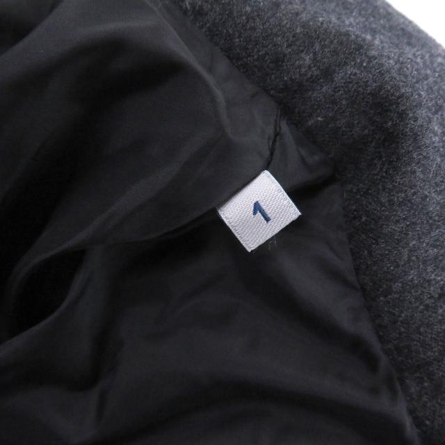 美品□MONCLER モンクレール MONTGENEVRE GIUBBOTTO ウール100％ ロゴワッペン付き フーデッド ダウンジャケット グレー 1 正規品 メンズ_6