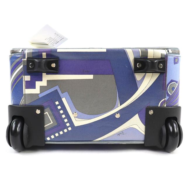 美品△Emilio Pucci エミリオ・プッチ トラベルバッグシリーズ 総柄 トロリーバッグ スーツケース キャリーケース キャリーバッグ ブルー_4