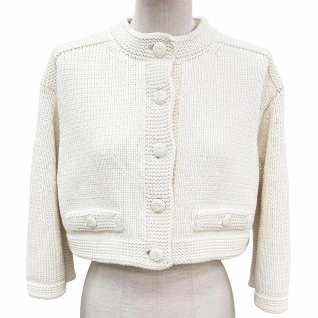 未使用品◇CHANEL シャネル 2025年製 P79983 ココマークボタン クロップド ジャケット 36 伊製 正規品 定価598700円