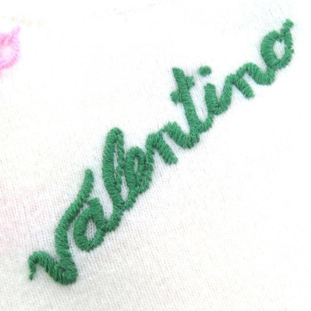 極美品△VALENTINO ヴァレンティノ RB3KC00STXM ウール カシミヤ ロゴ刺繍 総柄 クルーネック 長袖 ニット セーター アイボリー S 正規品_4