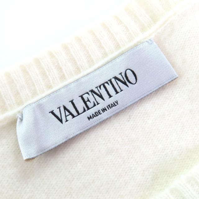 極美品△VALENTINO ヴァレンティノ RB3KC00STXM ウール カシミヤ ロゴ刺繍 総柄 クルーネック 長袖 ニット セーター アイボリー S 正規品_5