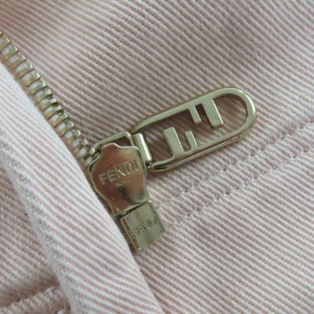 美品★FENDI フェンディ 22AW FQ7439 Baguette 25th Anniversary コットンドリルデニム スカート ピンク 38 伊製 正規品 レディース