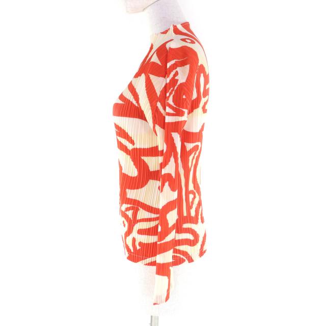極美品★PLEATS PLEASE プリーツプリーズ イッセイミヤケ PP33JK711 アニマルプリント ハイネック 長袖 カットソー マルチ 3 正規品_1