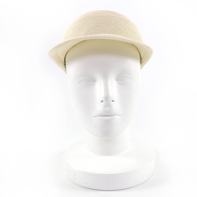 極美品☆HERMES エルメス エマ シルバー金具 セリエ金具 キャップ キャスケット 麦わら帽子 アイボリー 57 イタリア製 レディース_1