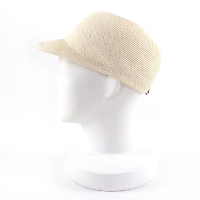 極美品☆HERMES エルメス エマ シルバー金具 セリエ金具 キャップ キャスケット 麦わら帽子 アイボリー 57 イタリア製 レディース_2